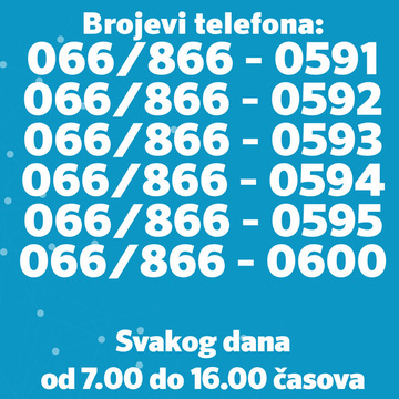 Телефони позивног центра Градске управе Зрењанин и инфо центра Дома здравља Зрењанин