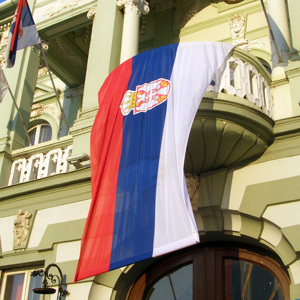 Дан српског јединства, слободе и националне заставе - обележје Србије на балкону Градске куће