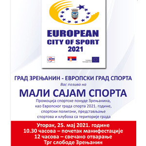 “Mali sajam sporta” sutra na Trgu slobode - promocija sportske ponude Zrenjanina, sportski poligoni, predstavljanje sportova i klubova