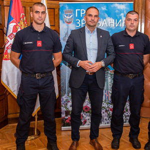 Prijem za vatrogasce-spasioce iz Zrenjanina, učesnike u međunarodnoj misiji pružanja pomoći i gašenja požara u Grčkoj